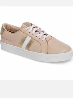 Kaanas Blush Pink Sneakers with Gold Stripe Size 6